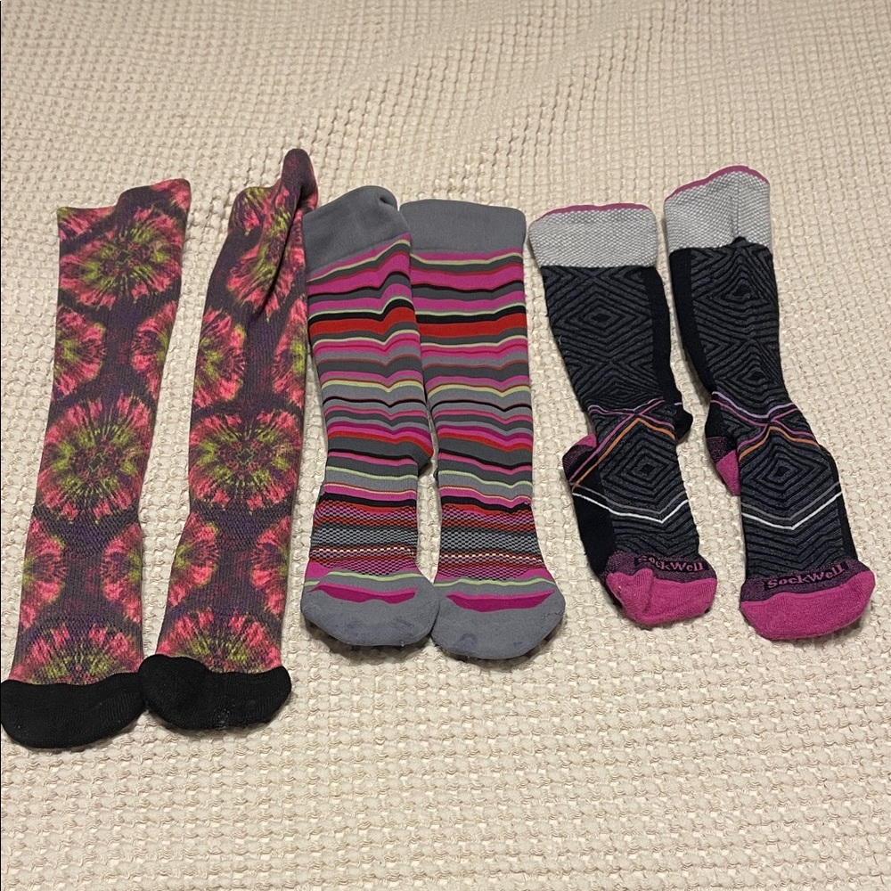 Colorful Patterned Women’s Compression Socks Set